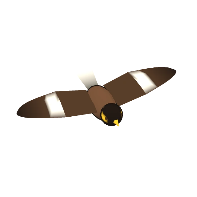 Common Myna gliding, the 3D model from the game
